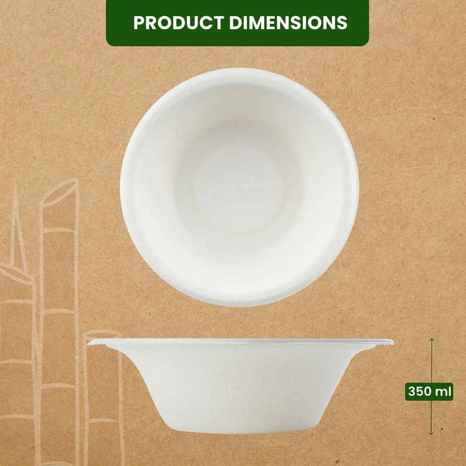 Round Disposable Bowl | 350 ml | Practical and Handy | Tempware
