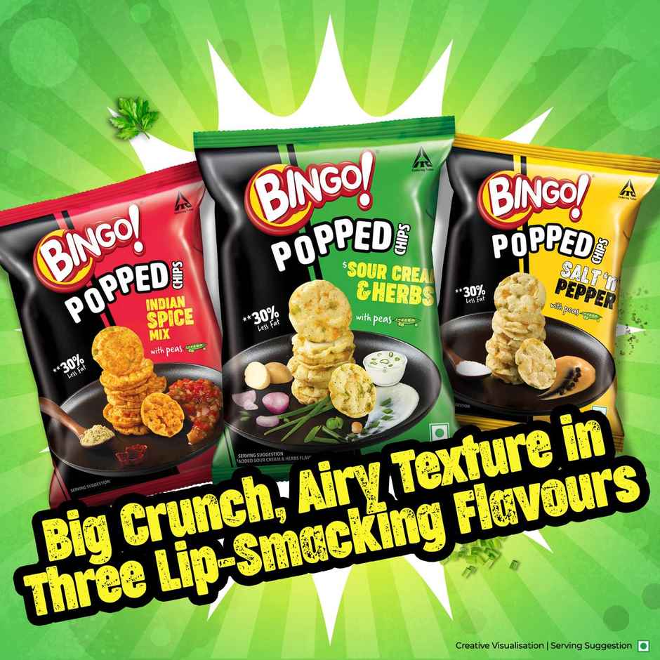 Bingo! Popped Chips Sour Cream & Herbs | Light & Crunchy