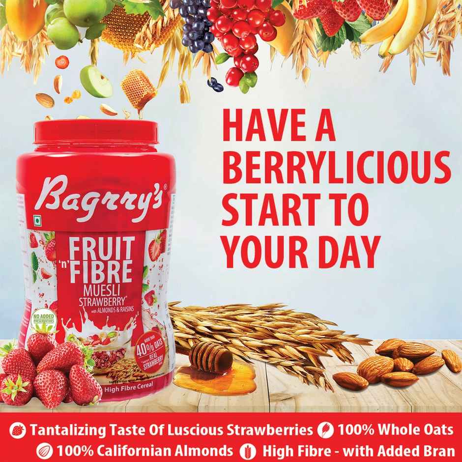 Bagrrys Fruit N Fibre Muesli - Strawberry