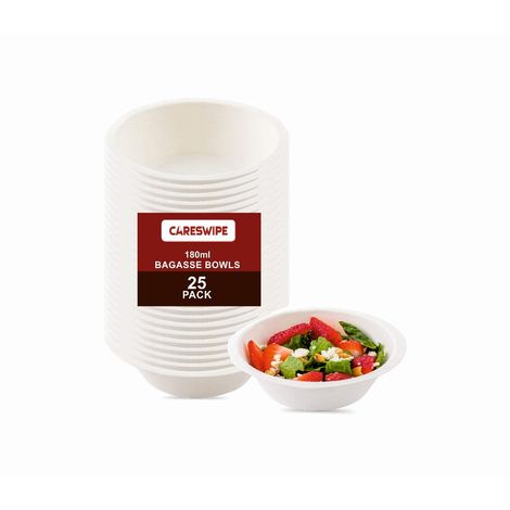 Careswipe Disposable Paper Bowl | 180 ml -  25 Pcs 