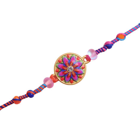 Floral Vibrant Crystal Rakhi (Floweraura)