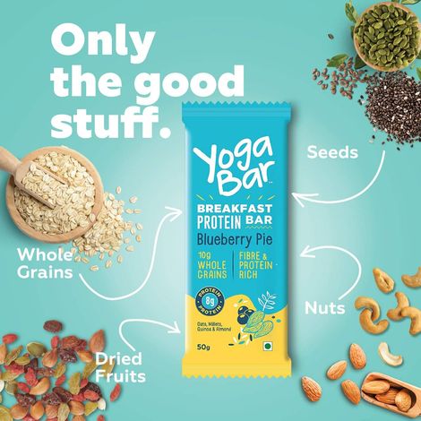 Yoga Bar 8g Breakfast Protein Bar Variety Pack, Berries, Millets and Seeds, High Fibre Granola Bar