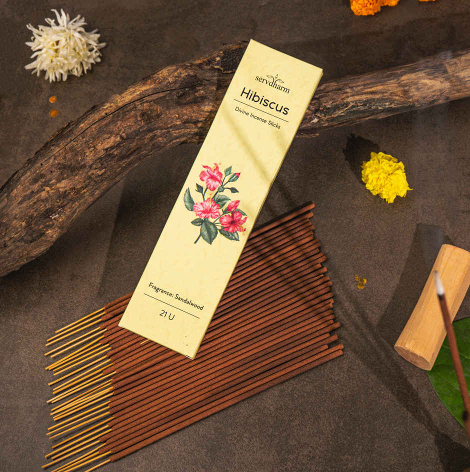 Hibiscus Divine Incense Sticks | Fragrance Sandalwood | ServDharm