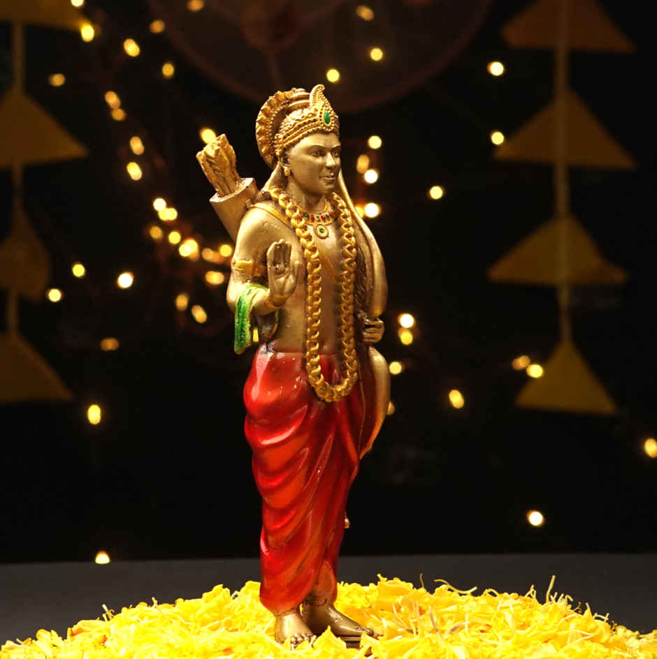 Antique Gold Ram Idol Resin 8 inch by ServDharm | ServDharm