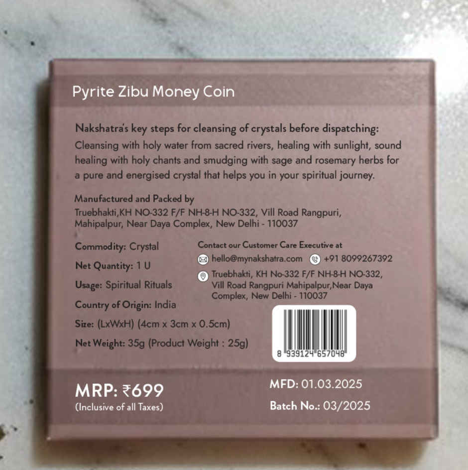 Pyrite Zibu Money Coin Wealth Charm | ServDharm