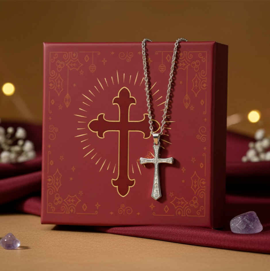 Holy Cross Pendant With Silver Plated Chain | ServDharm