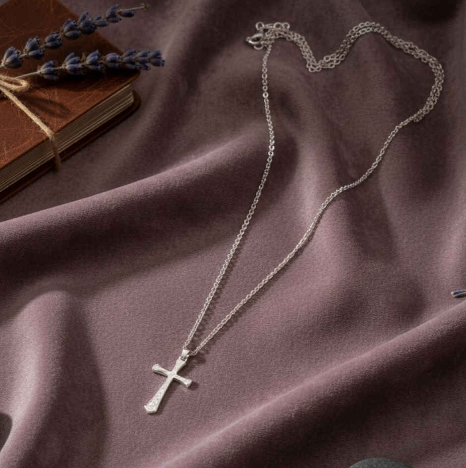 Holy Cross Pendant With Silver Plated Chain | ServDharm