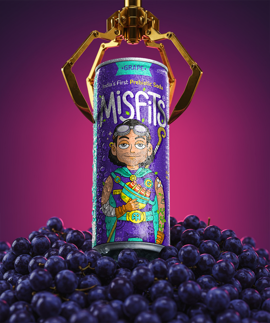 Misfits Prebiotic Soda Grape Mr. Ruckus