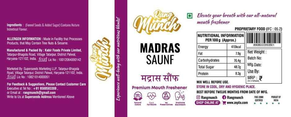 Rangmunch Madras Saunf Premium Mouth Freshner Combo
