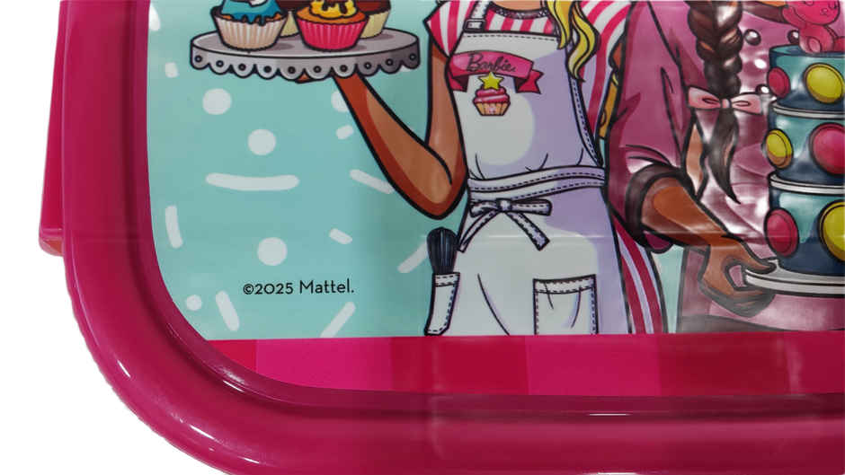 Striders Barbie Single Compartment Lunch Box With Cutlerys Multicolor | 310 ml