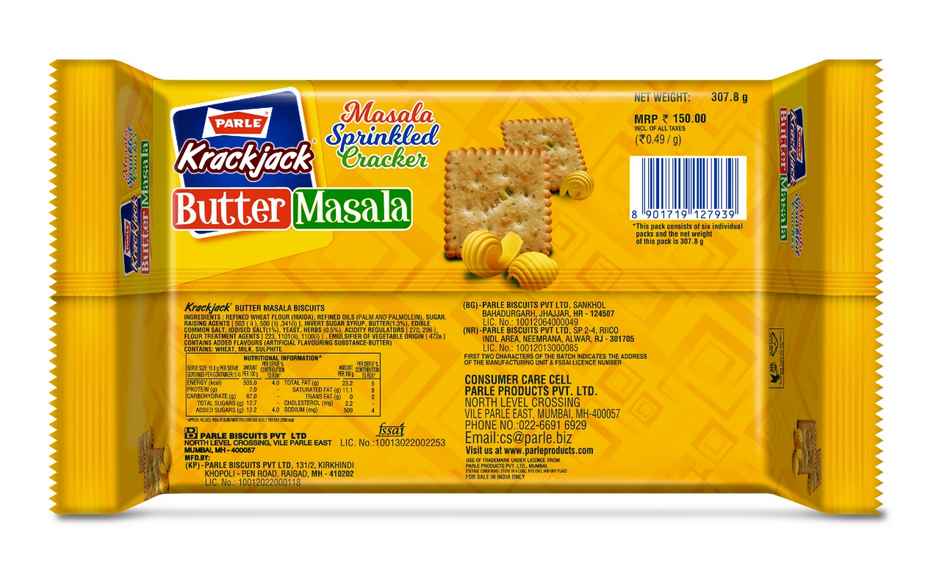 Parle Krackjack Butter Masala Sprinkled Biscuits
