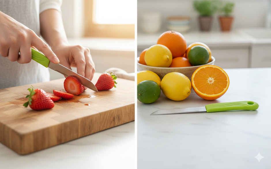 SAFFRON Everyday Use Stainless Steel Kitchen Knife Green