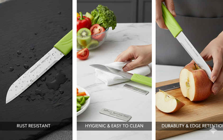 SAFFRON High Grade Stainless Steel Kitchen Knife Assorted Color