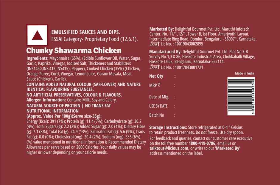 Licious Shawarma Chicken Spread 