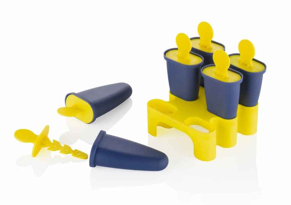 Clazkit Set of 6 Plastic Popsicle Frozen Ice Cream Kulfi Candy Color May Vary 11.4 x 11.9 x 14.1 cm