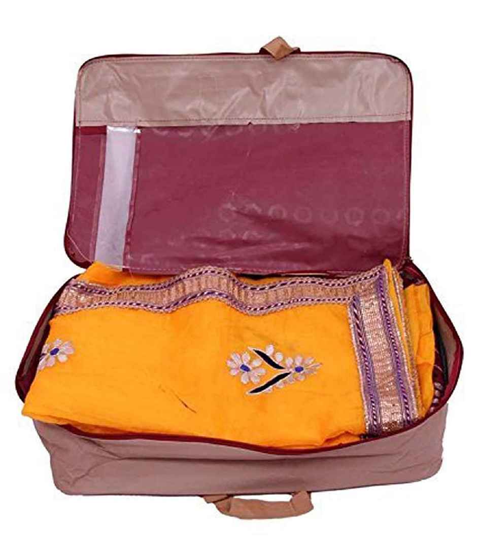 Kuber Industries Rexine Lahenga Bag | Beige