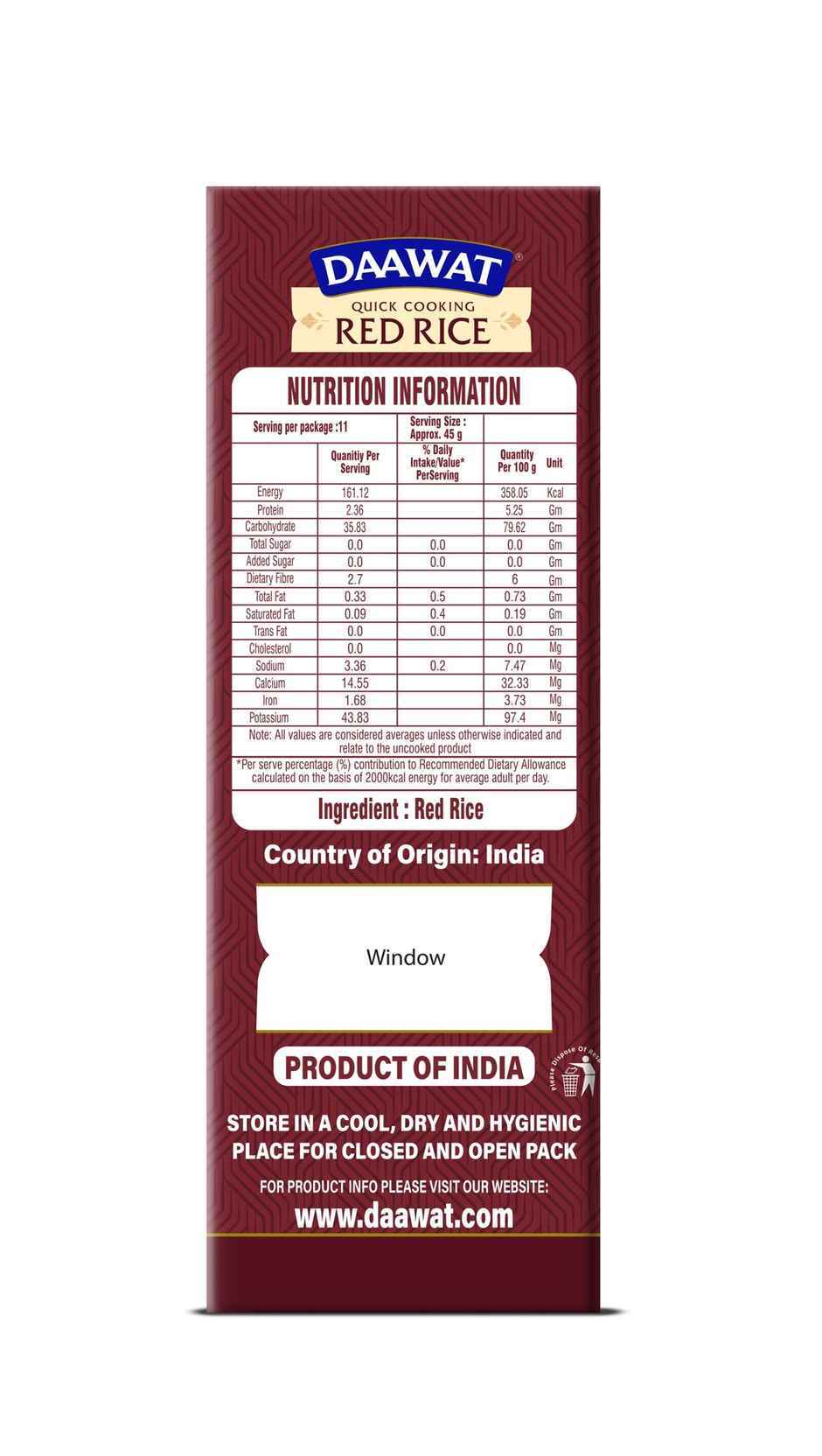 Daawat Quick Cooking Red Rice