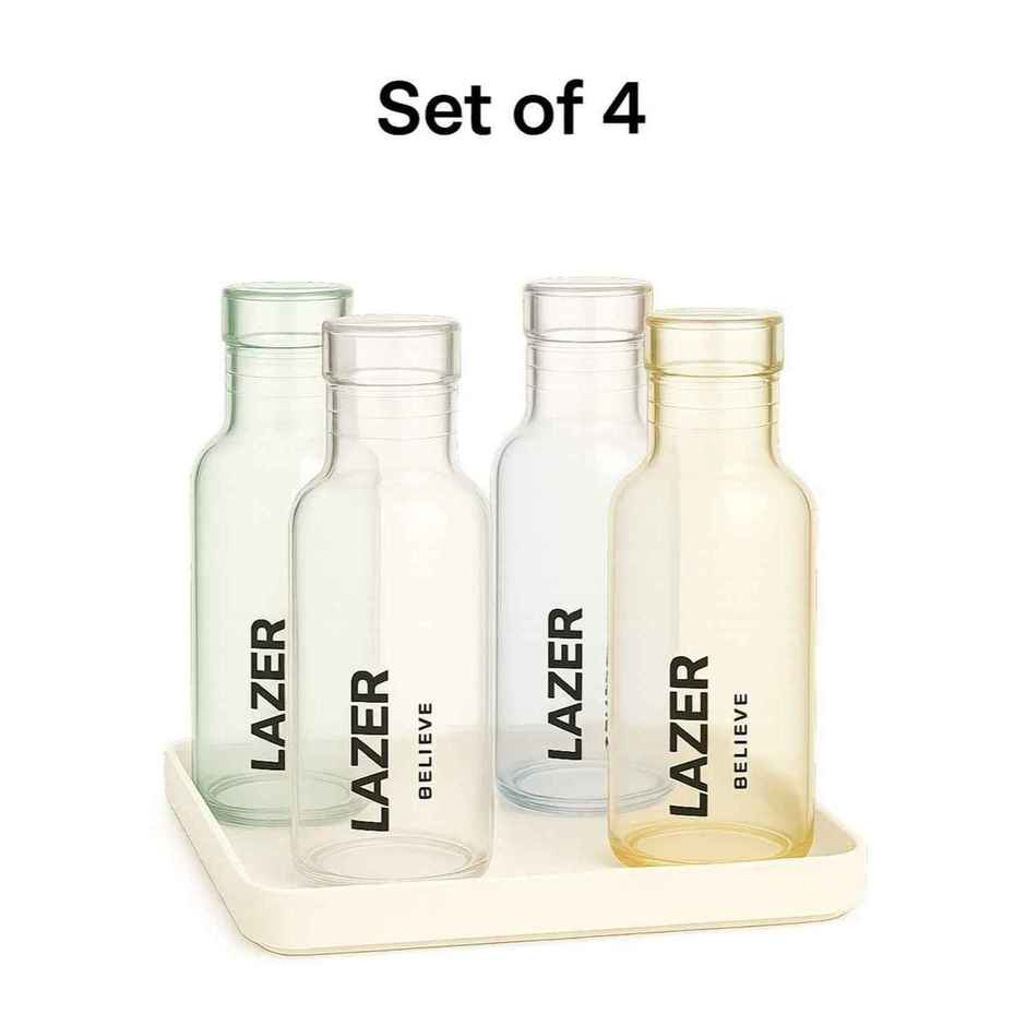 Lazer Pure Borosilicate Glass Water Bottle | BPA-Free, Leak-Proof | Green, Blue, Yellow - 300 ml