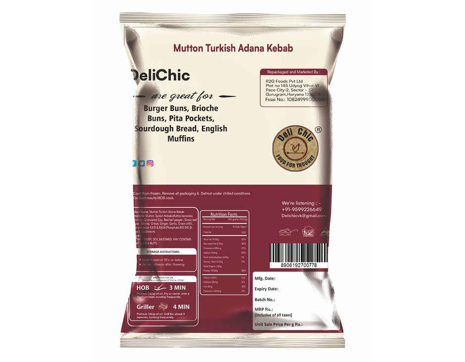 Deli Chic Mutton Turkish Adana kebab