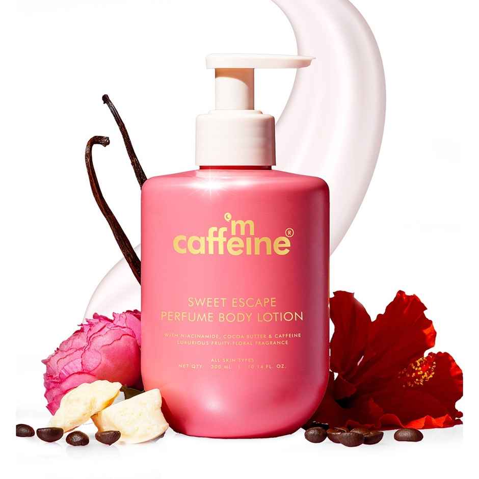 Mcaffeine Sweet Escape Perfume Body Lotion With Niacinamide - Cocoa Butter| Fruity-Floral Fragrance (300g) & Mcaffeine Summer Breeze Perfume Body Lotion With Niacinamide - Cocoa Butter|Fresh Aquatic Fragrance (300g) Combo
