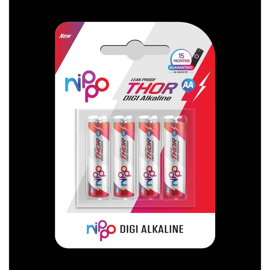 Nippo Thor Alkaline AA Batteries | Pack of 4