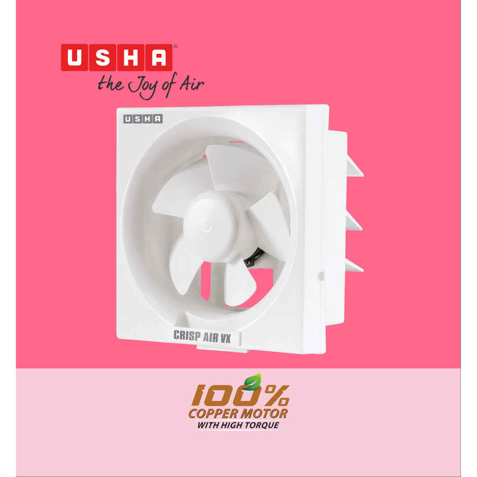 Usha Crisp Air VX Exhaust Fan, 250mm, 1280 RPM, White