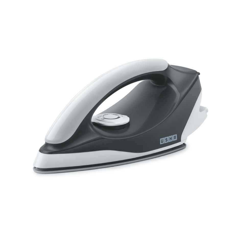 Usha Dry Iron Aurora (1000W, Premium Weilberger Non Stick Coated Soleplate, Led Tail Light, Grey)