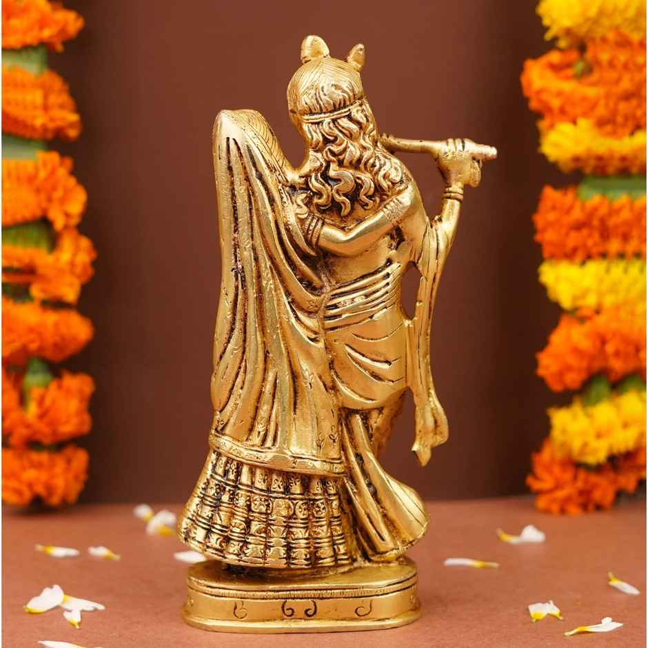 Beautiful Brass Radha Krishna Idol | 8.5 Inch | ServDharm