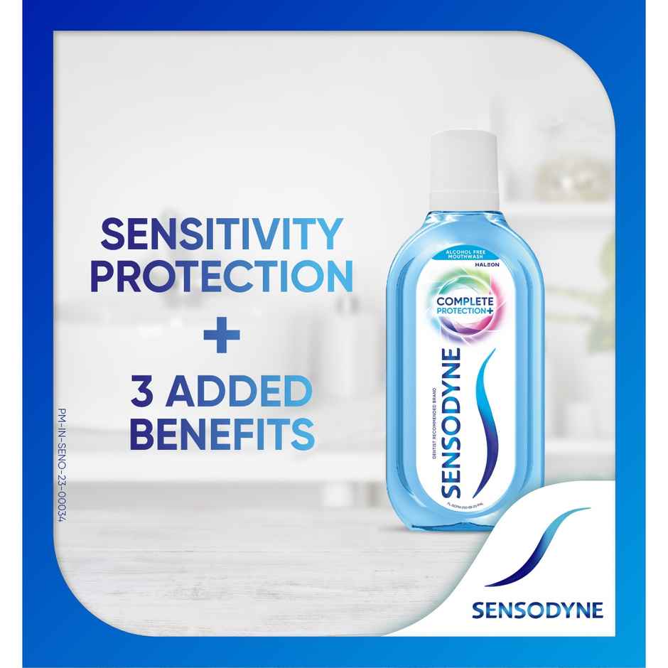 Sensodyne Complete Protection+ Mouthwash (250ml) & Sensodyne Toothpaste Repair & Protect, Tooth Paste For Deep Repair Of Sensitive Teeth (100g) Combo