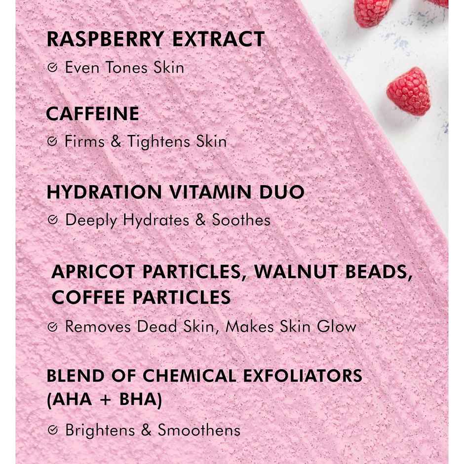mCaffeine Brightening Raspberry Rush Body Scrub