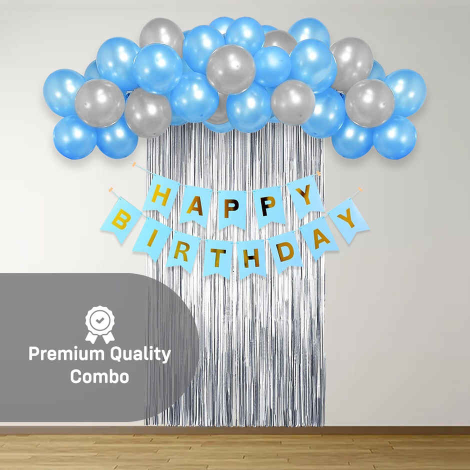 Blue Birthday Decoration Items | Dark Blue Metallic | Confetti | Pack Of 55 | Party Propz