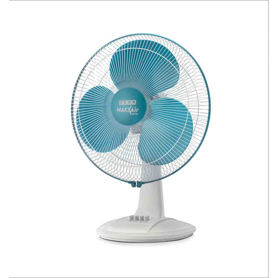 Usha Maxx Air Ultra Table Fan, 400mm, 1350 RPM, 3 Speed Settings, Light Blue