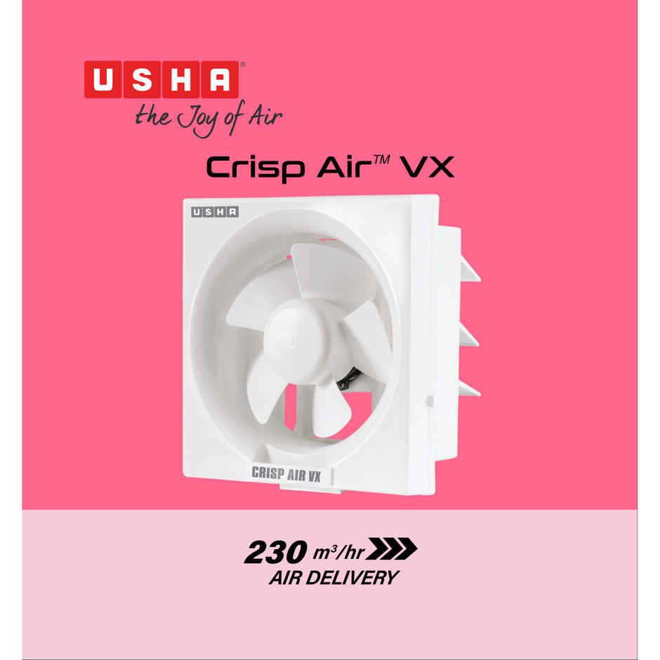 Usha Crisp Air Vx Exhaust Fan, 150mm, 1380 Rpm, White
