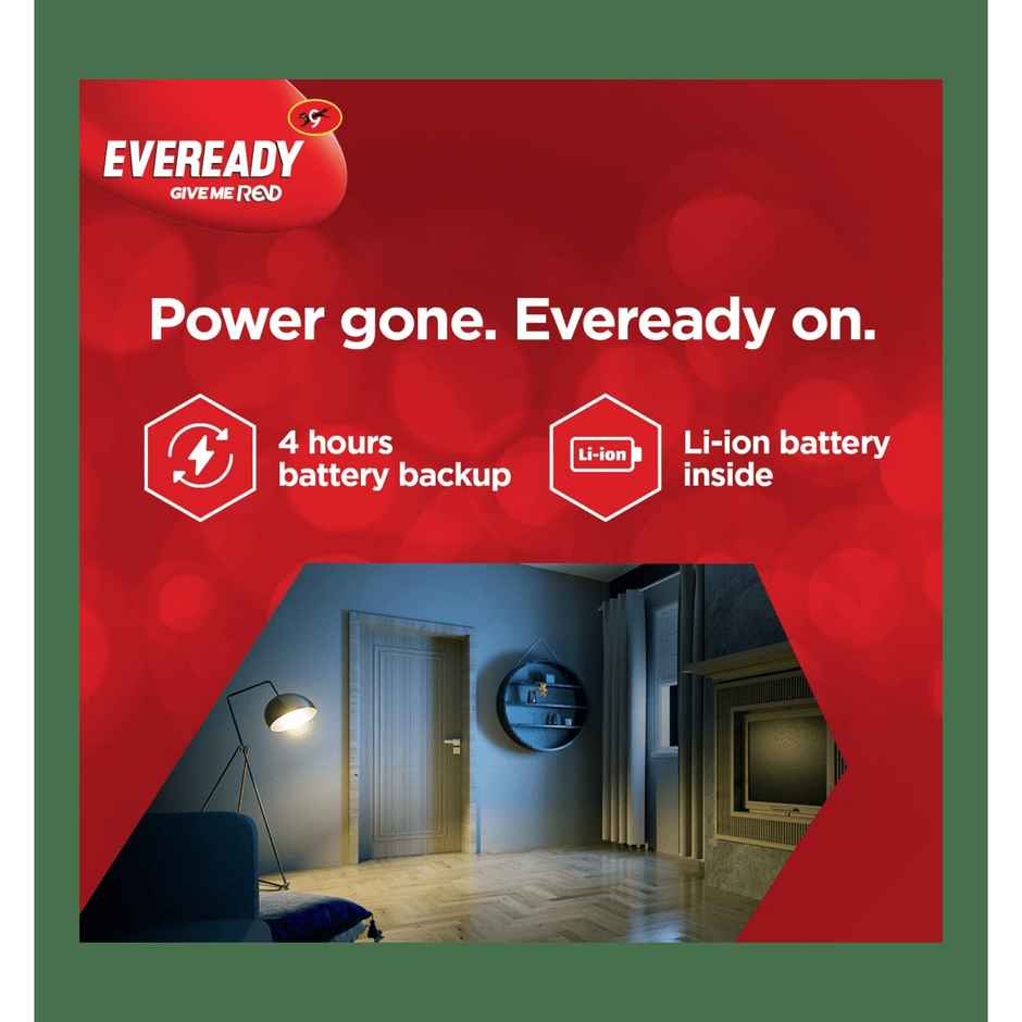 Eveready Emergency 9W Bulb | Cool Day Light | 6500K | B22 Base Holder