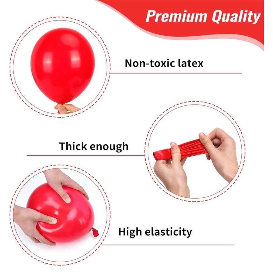 Party Propz Red And Black Metallic Balloons - Pack Of 50