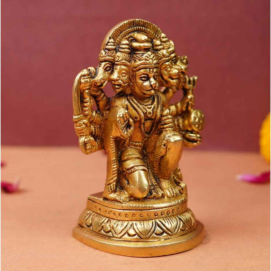Panchmukhi Hanuman Pure Brass Murti | 4 Inch | ServDharm