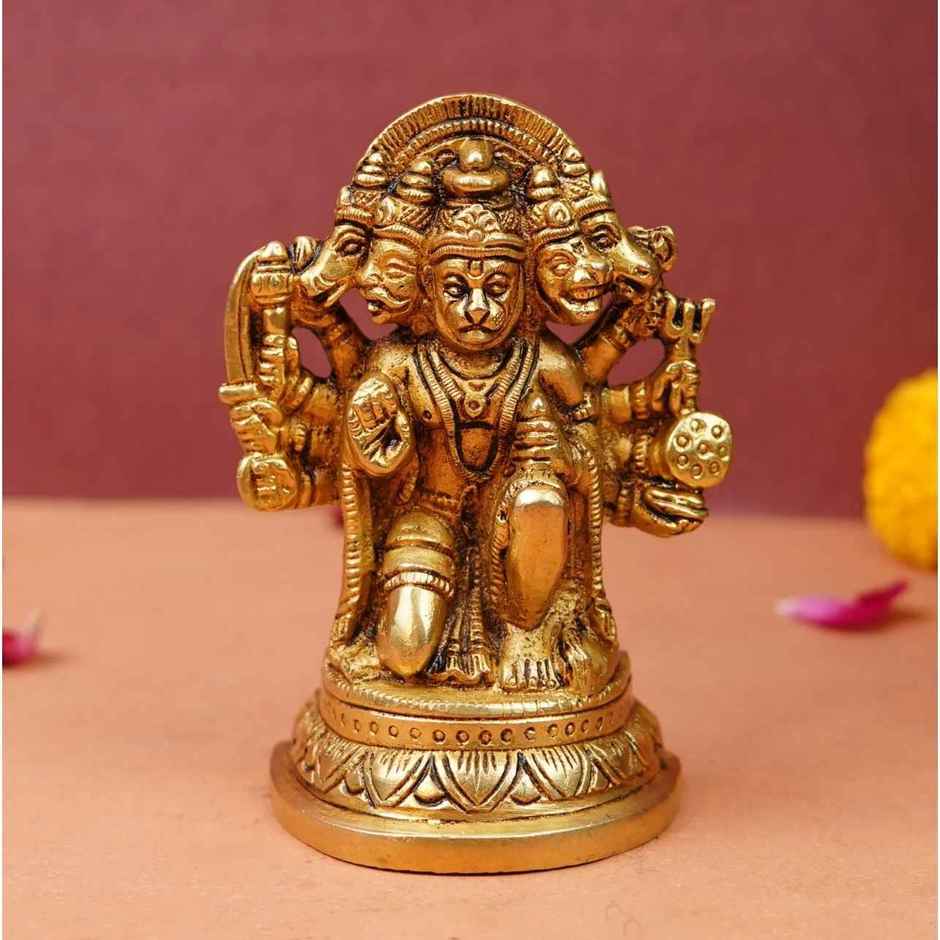 Panchmukhi Hanuman Pure Brass Murti | 4 Inch | ServDharm