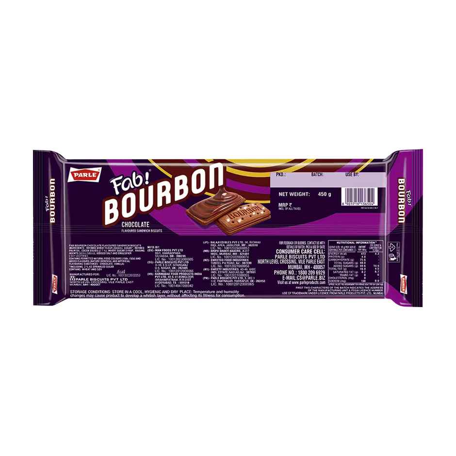 Parle Fab Bourbon Chocolate Cream Biscuits | Trans Fat-free Combo