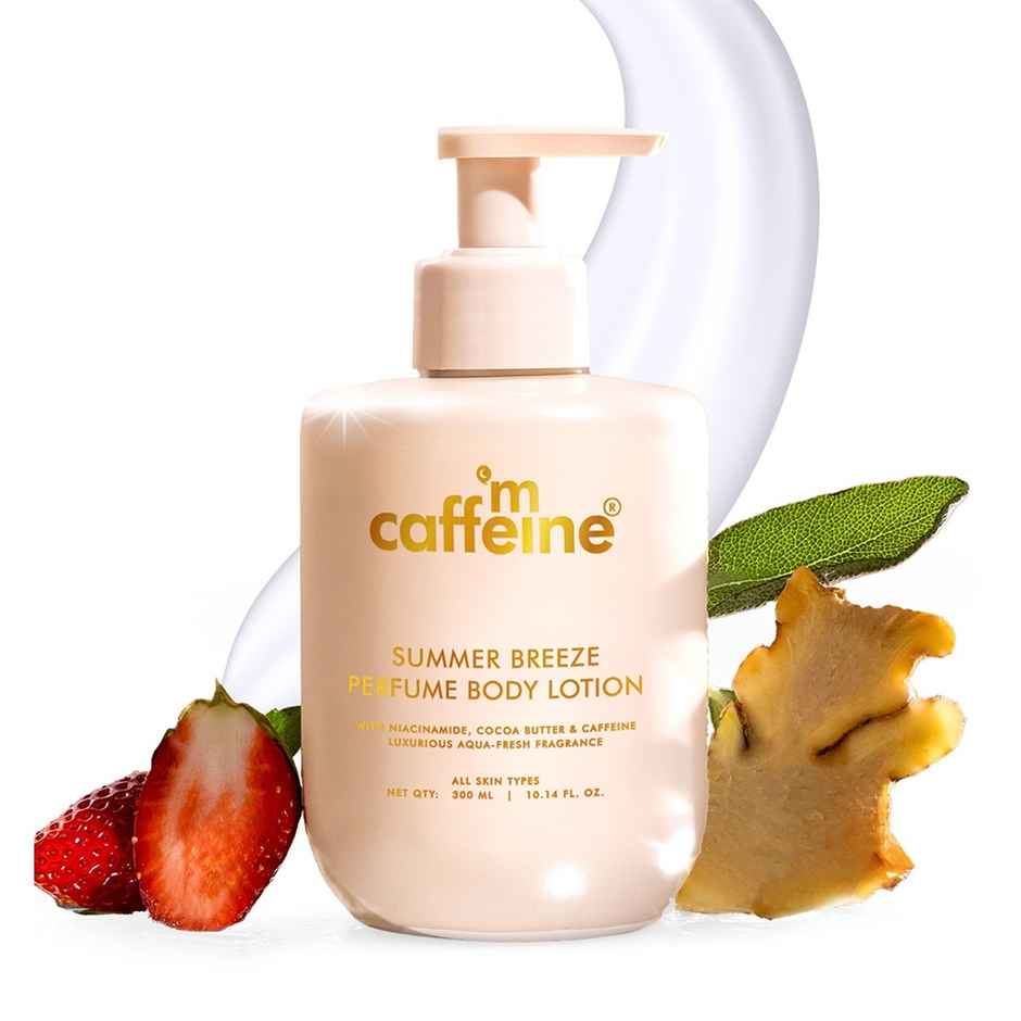 mCaffeine Summer Breeze Perfume Body Lotion With Niacinamide - Cocoa Butter|Fresh Aquatic Fragrance Combo    
