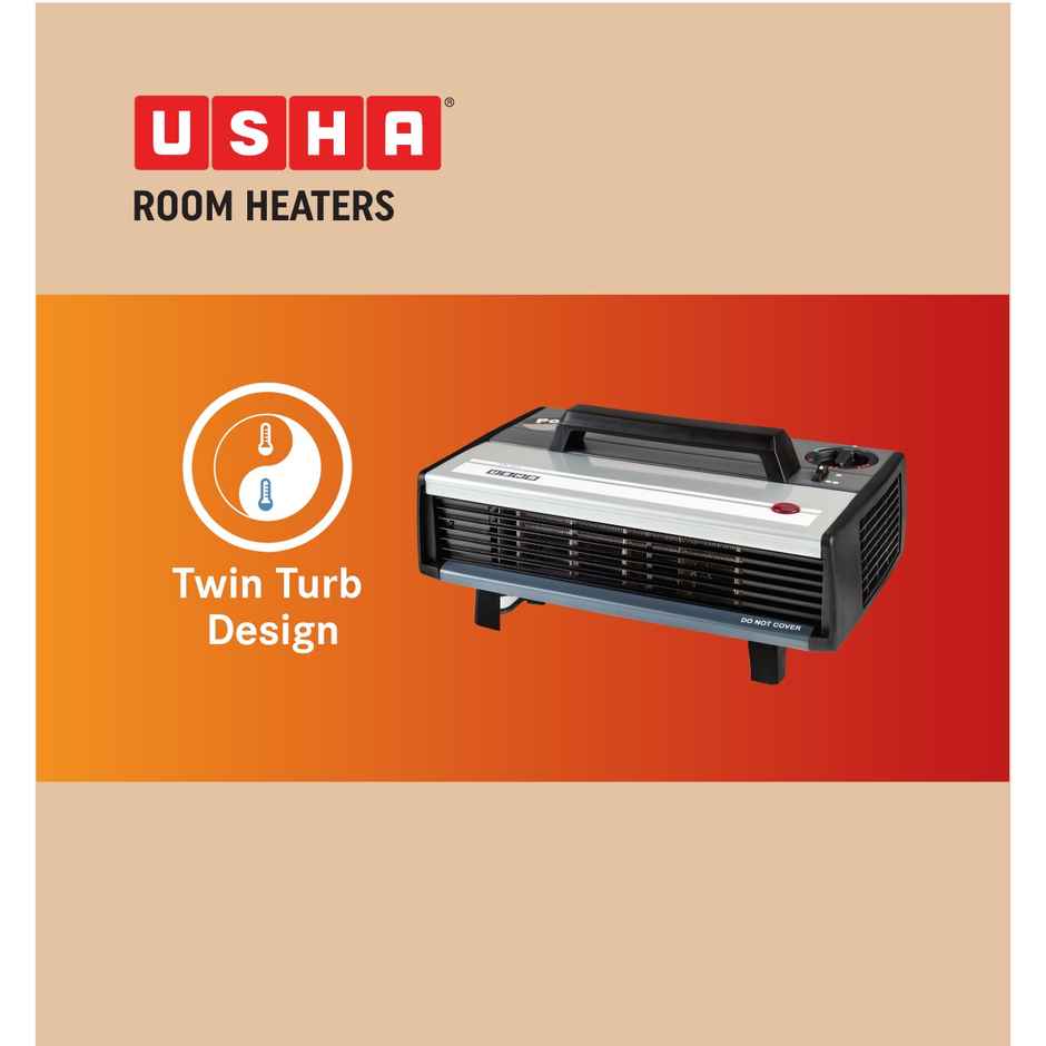 Usha Heat Convector (2000W, 2-Speed Operation, Adjustable Stand, Carry Handle, Hc423, Black)