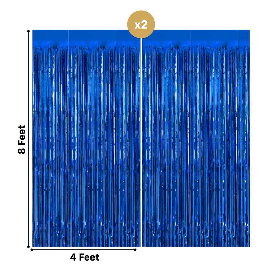 Party Propz Foil Curtain Blue - Pack Of 2
