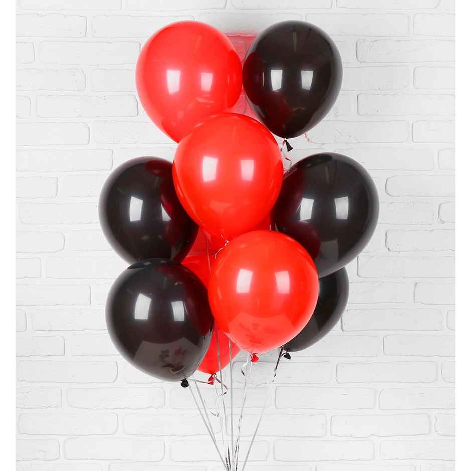 Party Propz Red And Black Metallic Balloons - Pack Of 50