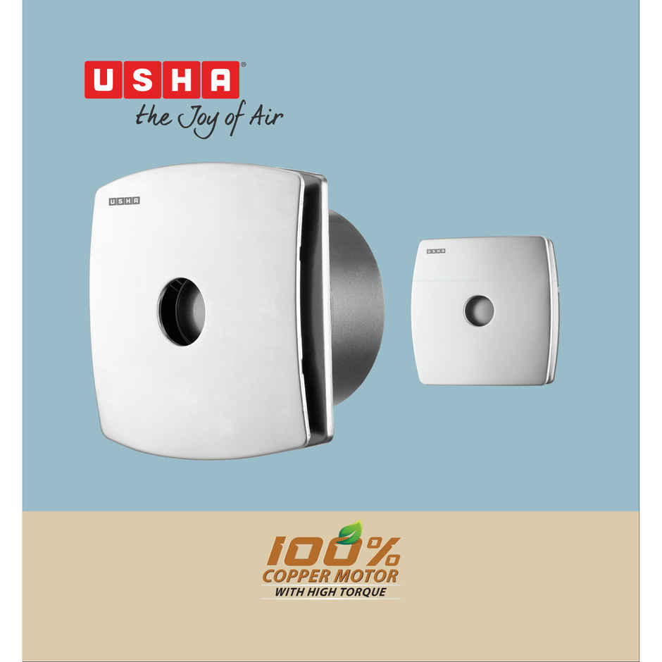Usha Crisp Air Premia AF Exhaust Fan, 150mm , 2100 Rpm, Stainless Steel Finish