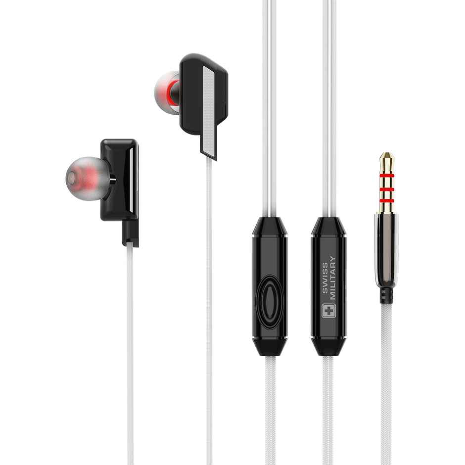 Swiss Military Audio Earphone, 3.5mm Audio Jack - Sm Reverb White