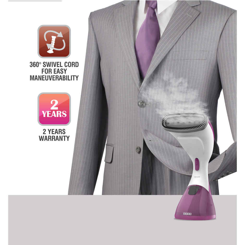 Usha Garment Steamer Techne 1000 (920W, Continious Steam Output Up To 21G/Min, 200Ml Tank, Purple)