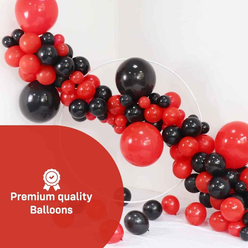 Red And Black Metallic Balloons | Pack of 50 | Party Propz