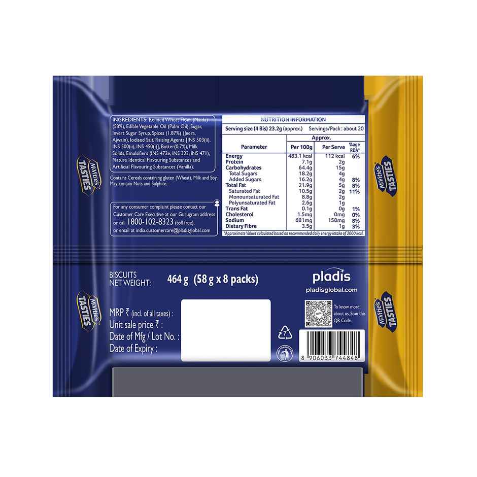 McVitie's Tasties Butter Jeera Cookies | Crisp & Enjoyable