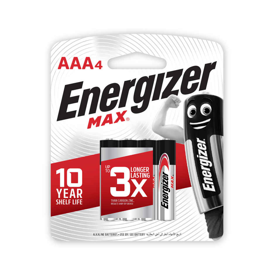 Energizer Max Alkaline Batteries - AAA (Pack Of 4)