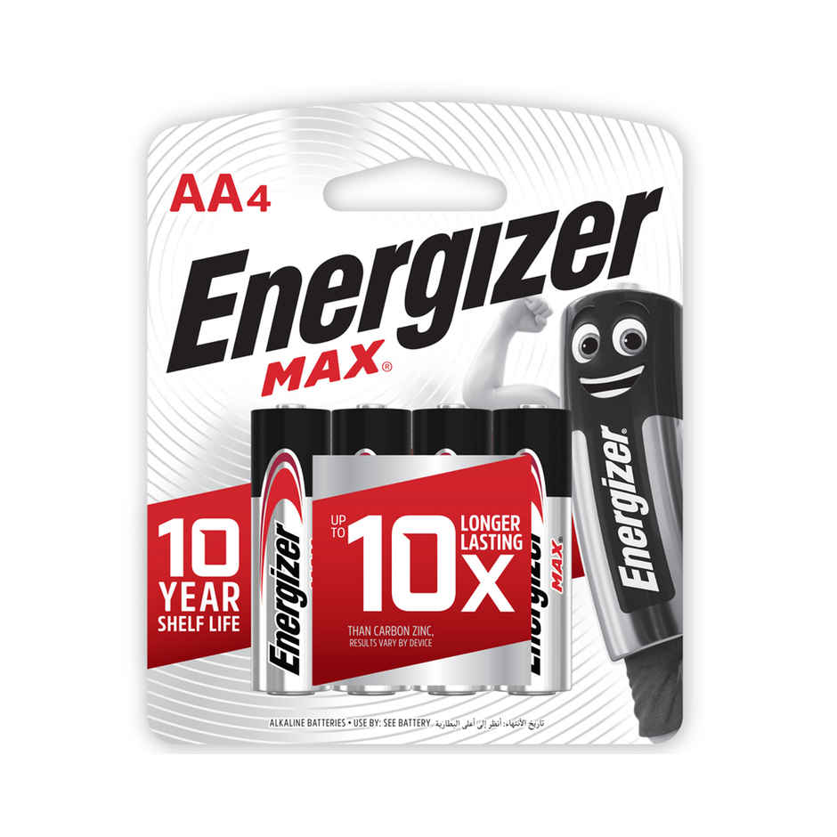 Energizer Max Alkaline Batteries - AA (Pack Of 4)