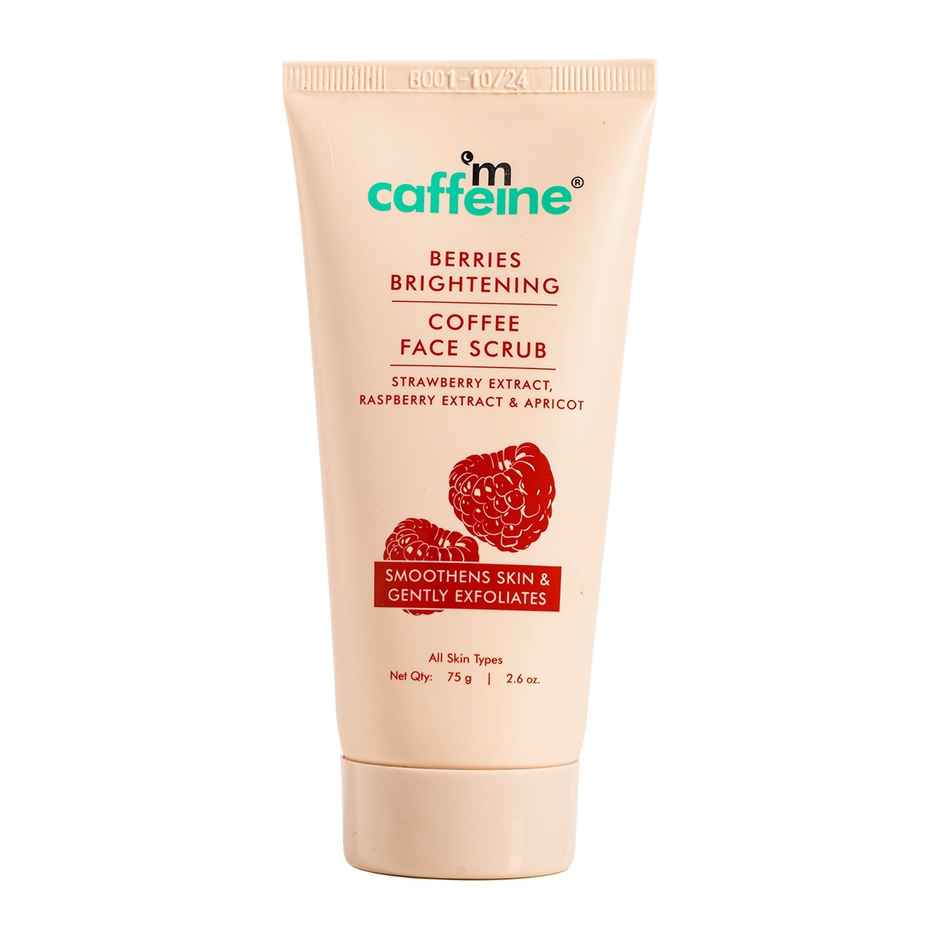 mCaffeine Berries Brightening Coffee Face Scrub For Glow | Exfoliating And Tan Removal Scrub